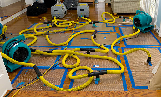 Professional Flood Damage Restoration technician working in Delavan, WI